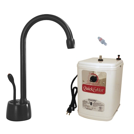 Westbrass Velosah Contemporary 9" Hot Water Dispenser and Tank in Matte Black D271HFP-62